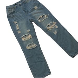 NWOT Distressed Mom Jeans